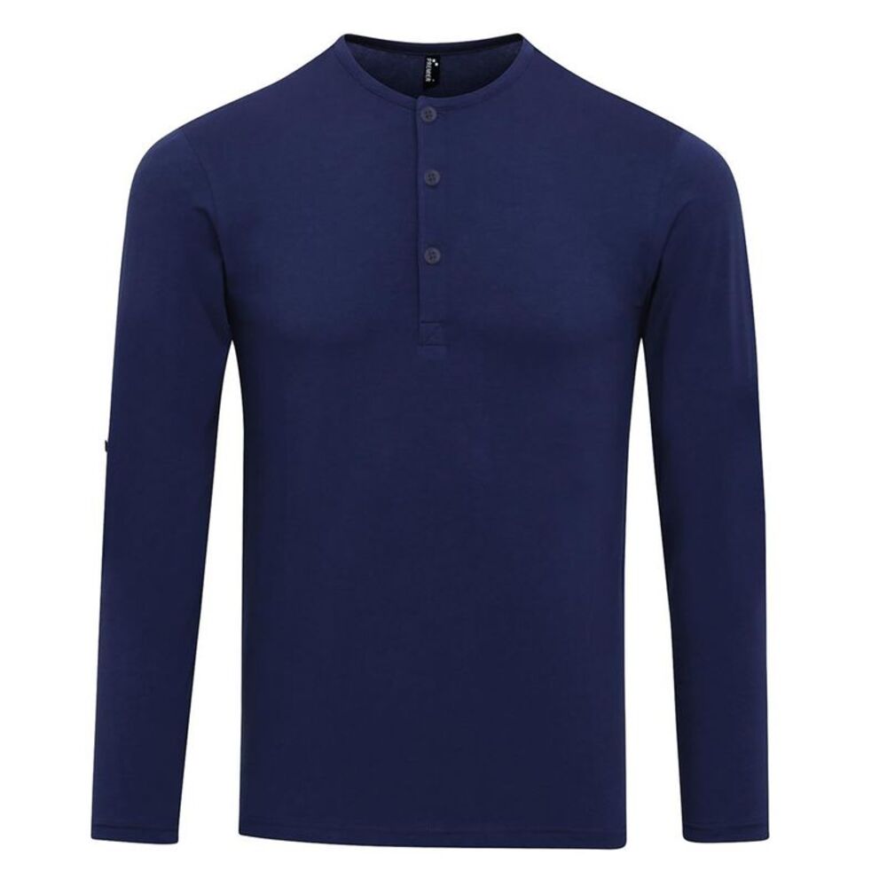 Premier Mens Long John Roll Sleeve Tee / Indigo